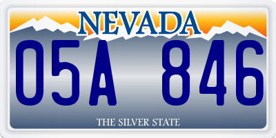 NV license plate 05A846