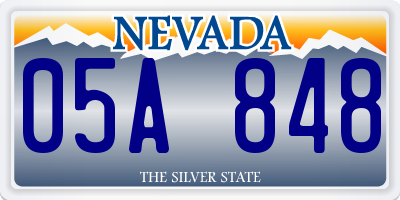 NV license plate 05A848