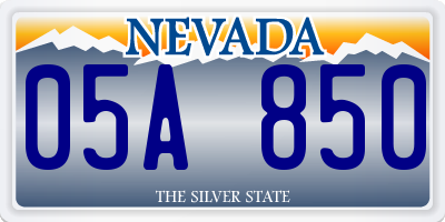 NV license plate 05A850