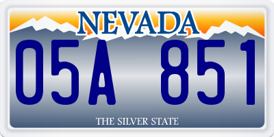 NV license plate 05A851