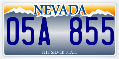 NV license plate 05A855