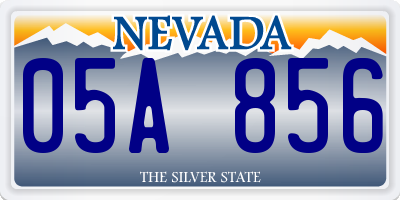 NV license plate 05A856