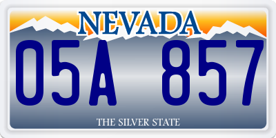 NV license plate 05A857