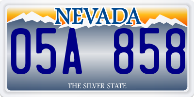 NV license plate 05A858