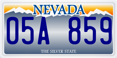 NV license plate 05A859