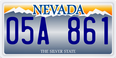 NV license plate 05A861