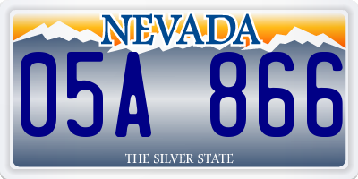 NV license plate 05A866