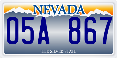 NV license plate 05A867