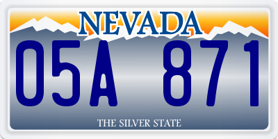 NV license plate 05A871