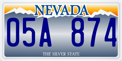 NV license plate 05A874