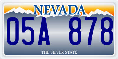 NV license plate 05A878