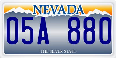 NV license plate 05A880
