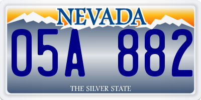 NV license plate 05A882