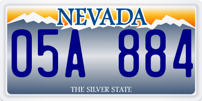 NV license plate 05A884