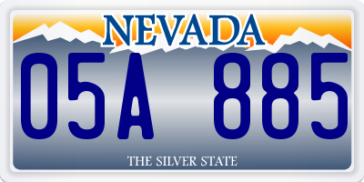 NV license plate 05A885