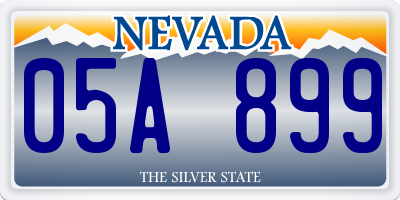 NV license plate 05A899