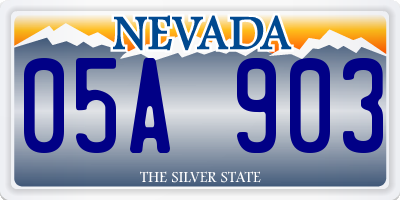 NV license plate 05A903