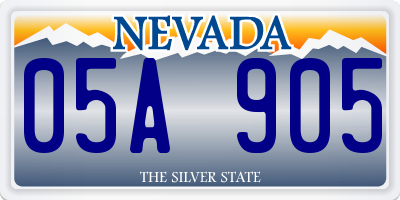 NV license plate 05A905