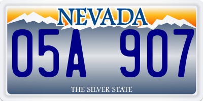 NV license plate 05A907
