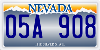 NV license plate 05A908