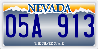 NV license plate 05A913