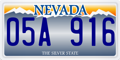 NV license plate 05A916