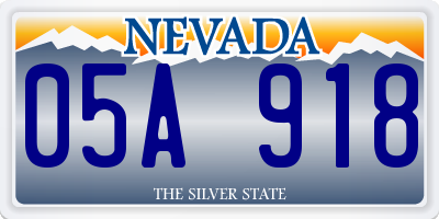NV license plate 05A918
