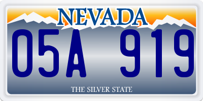 NV license plate 05A919