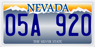 NV license plate 05A920