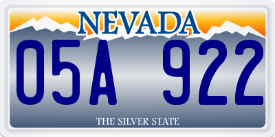 NV license plate 05A922