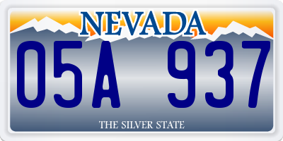 NV license plate 05A937