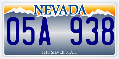 NV license plate 05A938