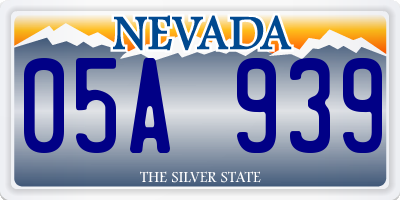 NV license plate 05A939