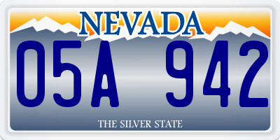 NV license plate 05A942