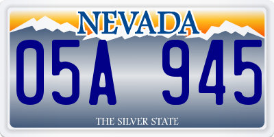 NV license plate 05A945