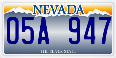NV license plate 05A947