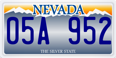 NV license plate 05A952