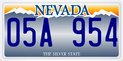 NV license plate 05A954