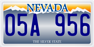 NV license plate 05A956