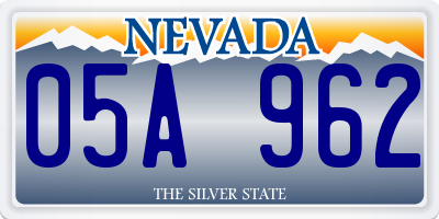 NV license plate 05A962