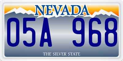 NV license plate 05A968