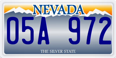 NV license plate 05A972