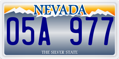 NV license plate 05A977