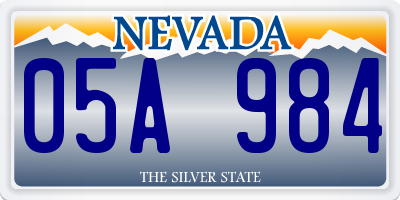 NV license plate 05A984