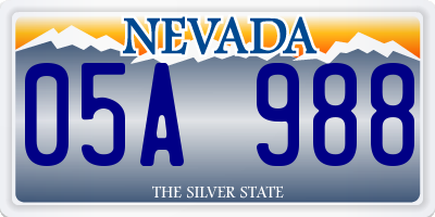 NV license plate 05A988