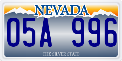 NV license plate 05A996