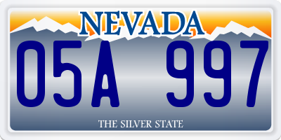 NV license plate 05A997