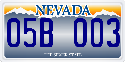 NV license plate 05B003