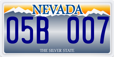 NV license plate 05B007