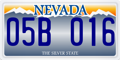 NV license plate 05B016